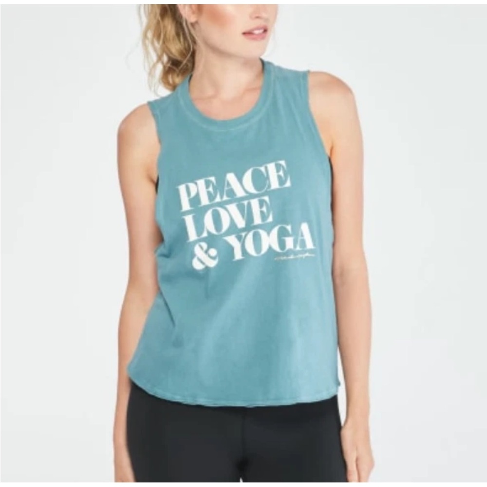 Spiritual gangster Blue Graphic Tank Top XS New